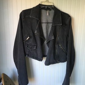 Free People Cropped Denim Jacket